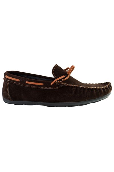 THEICONIC Men's Brown Loafers Made of Natural Suede Leather