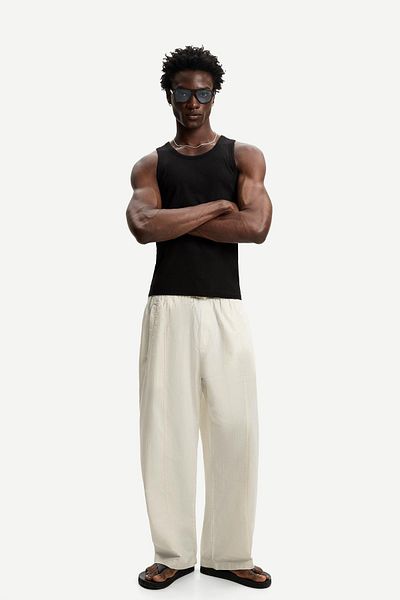 Bershka Super baggy striped fabric trousers