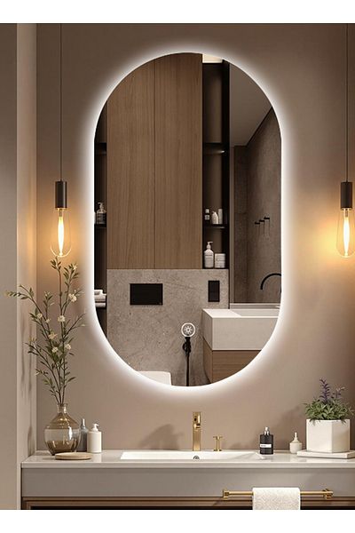 sharpdo LED Bathroom Mirror with Light, Wall Mounted, White Light Stepless Dimming, Touch Switch 40*70cm