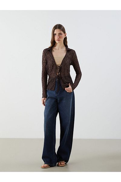 LC Waikiki New Season Polo Collar Lace Women's Cardigan - S5Ng48Z8