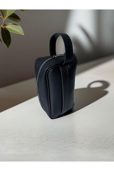 Valiberta Double Handle Leather Look Men's Handbag - Black