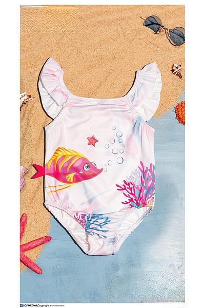 MİLAYS LİFE HOME COLLECTİON Milays Baby Kids Girl's Colorful Swimsuit