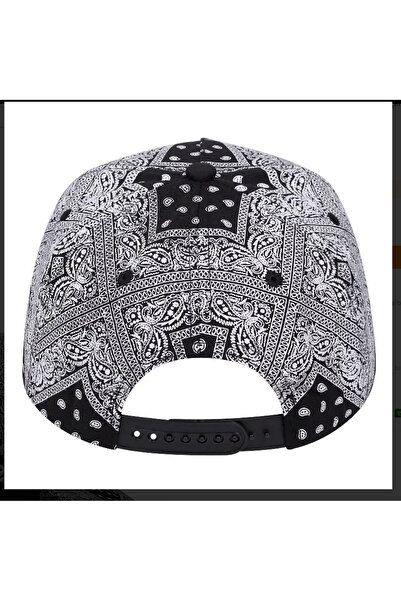 kargasa Los Angeles Suçları Beyzbol Şapkası - Şık Siyah ve Beyaz Paisley Tasa...