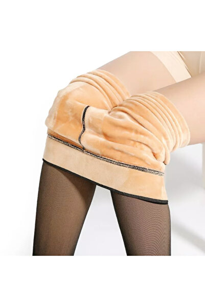 Linovit Colanți de iarnă translucidi, cu căptușeală pufoasă - Negri, L-XL (320g)