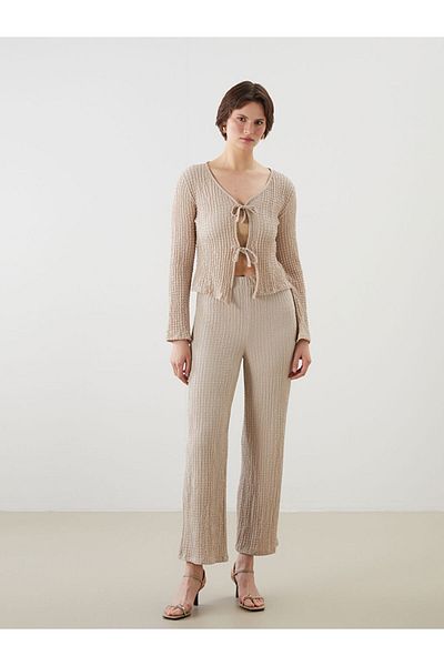 LC Waikiki New Season V-Neck Textured Women's Cardigan - S5Jm26Z8