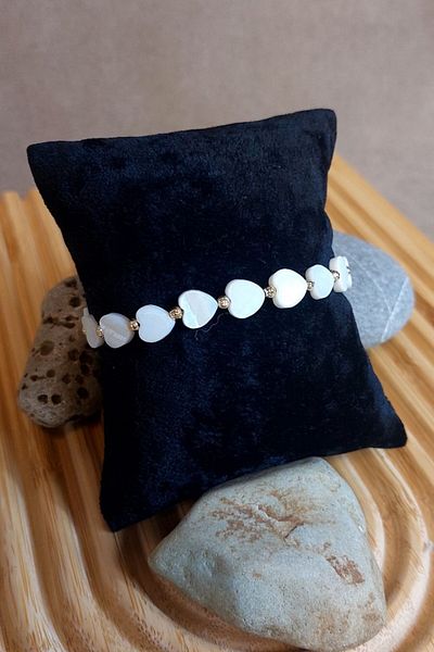 Uretti - Özlem 9422 0503 Handmade Heart Natural Stone Women's Bracelet