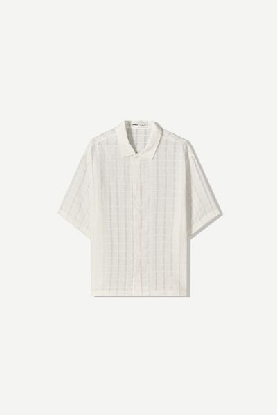 Bershka Short sleeve frayed boxy fit shirt