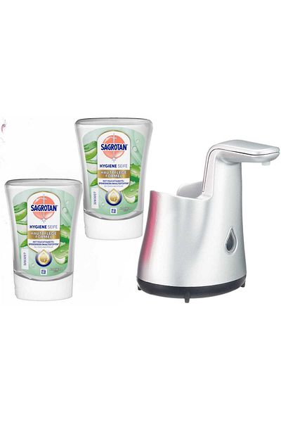 Sagrotan Sagrotan Soap Dispenser Set + 2 Aloe Soap Refills 250 ml - compatible with Dettol