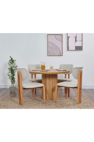 VOWTURKEY Bohem Gürgen Çıtalı Masa Q:105 &4 Pera Sandalye