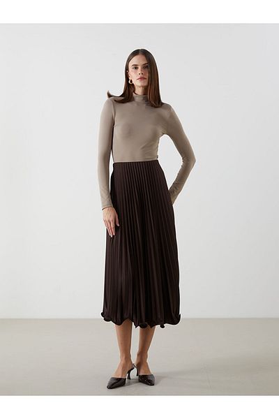 LC Waikiki New Season Elastic Waist Siphon Women's Pleated Skirt - S5N225Z8