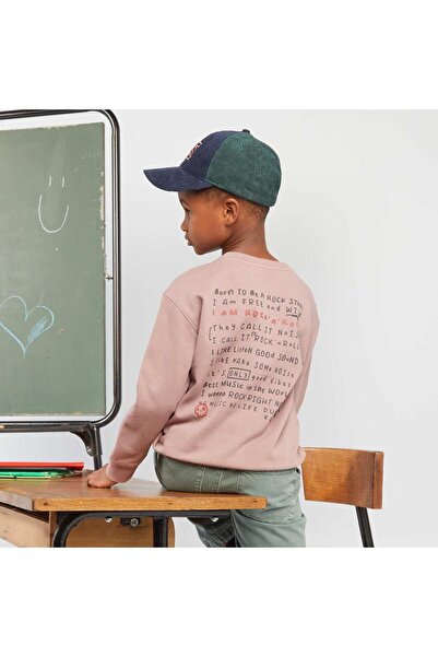 KIABI Fancy printed round neck sweatshirt RED