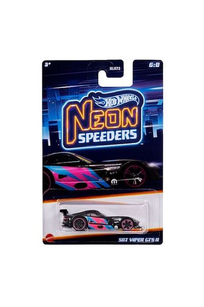 HOT WHEELS Metal Car, Neon Speeders, SRT Viper GTS-R, 1:64, Black