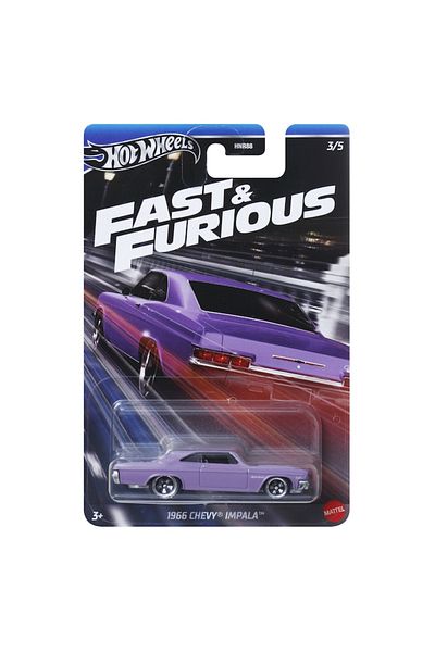 HOT WHEELS Metal Car, 1966 Chevy Impala, Fast & Furious Collection, 2024 Edition, HRW53, 1:64 Scale,