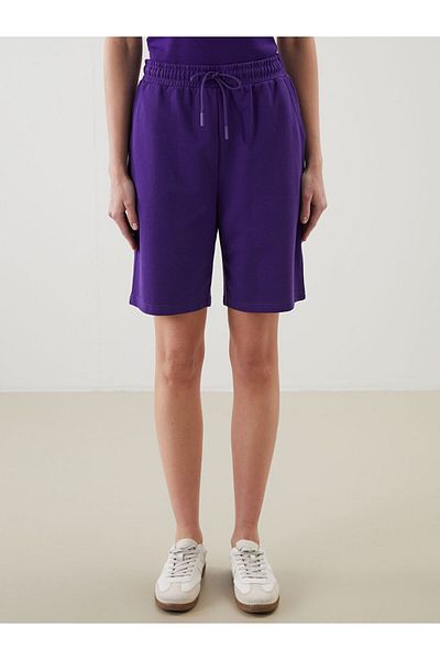 LC Waikiki Brown Women's Shorts with Elastic Waist