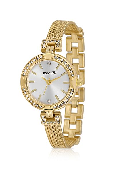 Polo Air Luxury Stone Straw Metal Cord Women's Wrist Watch Gold Color Pl-1547B1X