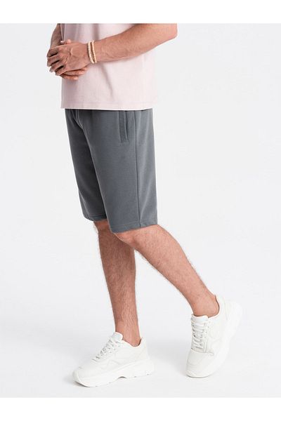 OMBRE Herren BASIC Baumwoll-Sweatshorts - Graphit V11 OM-SRBS-0149 S