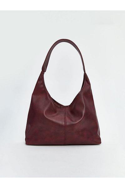 LC Waikiki Burgundy Leather Look Women's Shoulder Bag