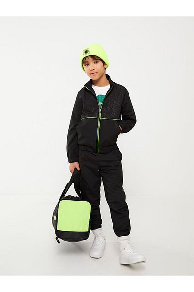LC Waikiki Stand Collar Printed Long Sleeve Boy's Tracksuit Set