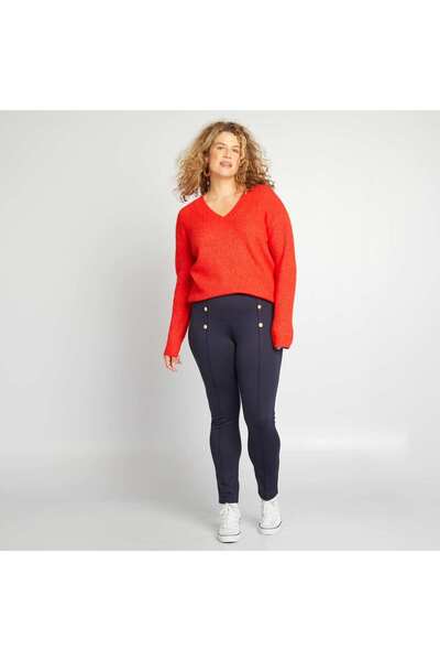 KIABI Long-sleeved V-neck sweater red