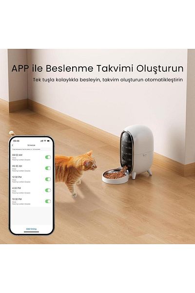 Petfit Meow Pure 3L Smart Automatic Cat Dog Food Container Feeding Unit with Wi-Fi Camera (Voice Command