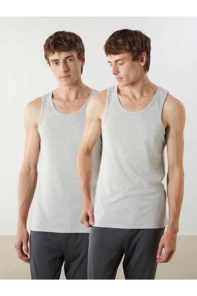 LC Waikiki New Season U Neck Combed Cotton Men's Undershirt 2-Piece - S50030Z8