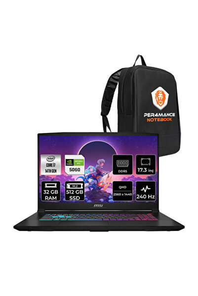 MSI Katana 17 HX i7-14650HX 32GB 512GB SSD RTX5060/8GB 17.3'' 2K QHD 240Hz FD...