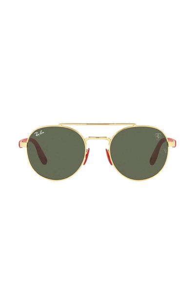 Ray-Ban Ray-Ban RB3696M F02971 – Ochelari de soare Scuderia Ferrari, Auriu, Lentile Verde Închis, Mărime 51