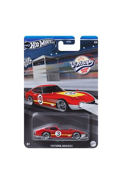 HOT WHEELS Hot Wheels Metal Toy Car, Toyota 2000GT, Vintage Racing Club Mix B, 1:64, Red