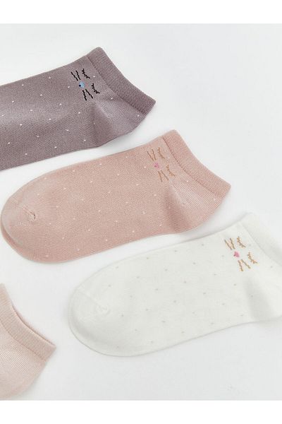 LC Waikiki Lilac Patterned Women's Booties Socks 5-Piece