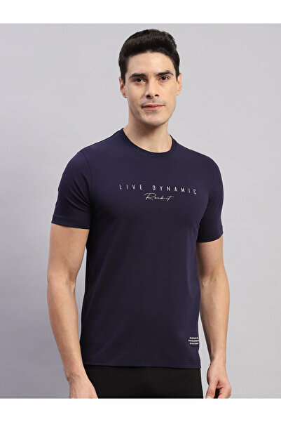 Rock.it By Styli تي شيرت رجالي مطبوع باللون الأزرق الداكن