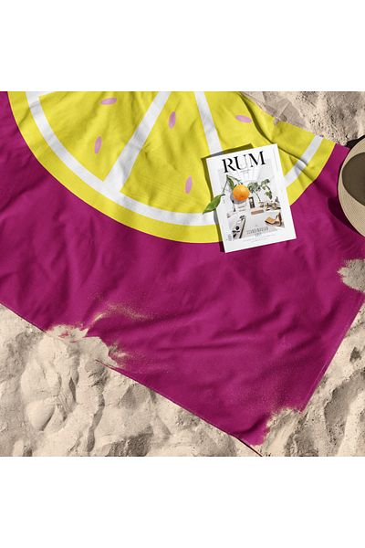 The Lucid Lab Lemon Mood Beach Towel - Cotton