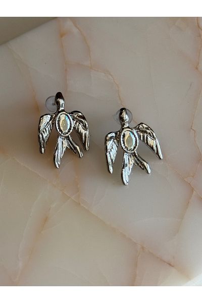 MioArt Women's Stylish Patterned Bird Earrings