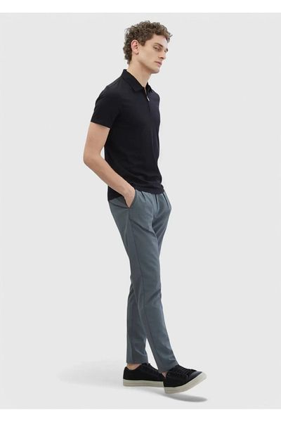 Ramsey Χακί ριγέ υφαντό παντελόνι Jogging Fit Casual