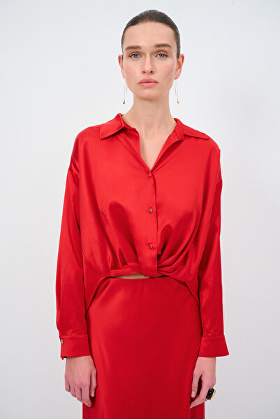 Love My Body Saten Gömlek