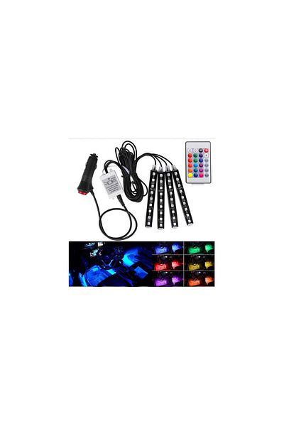 AUTOREY RGB LED strip car ambient lighting kit car interior 4 strips 48 LEDs music sensor multicolor 12V