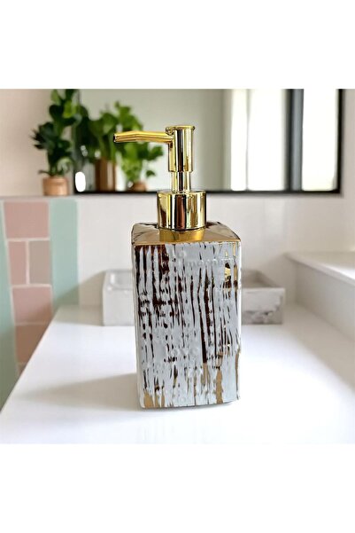 ALLEGRI Beyaz Zemin Üzeri Altın Çizgili Lüks Sabunluk – Modern Klasik Şıklık ...