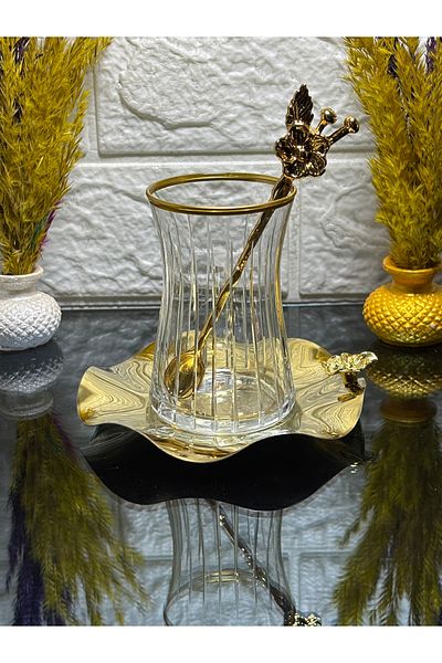 Ladwe 6 Persons 18 Pieces Decorated Luxury Tea Set