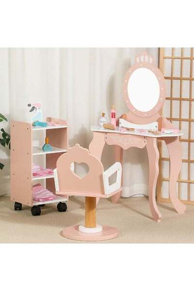 STAR5 Wooden Dressing Table and Chair With Children Toys