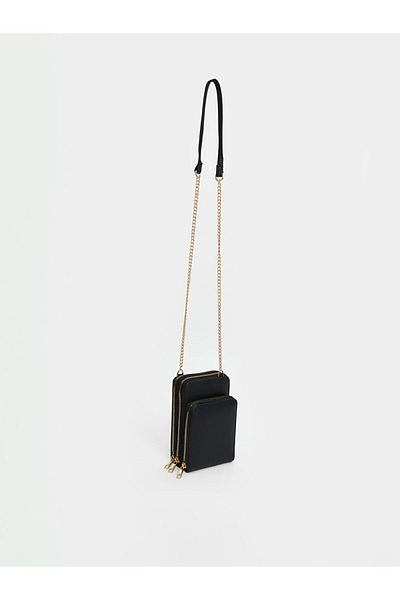 LC Waikiki Black Chain Detailed Women's Shoulder Bag
