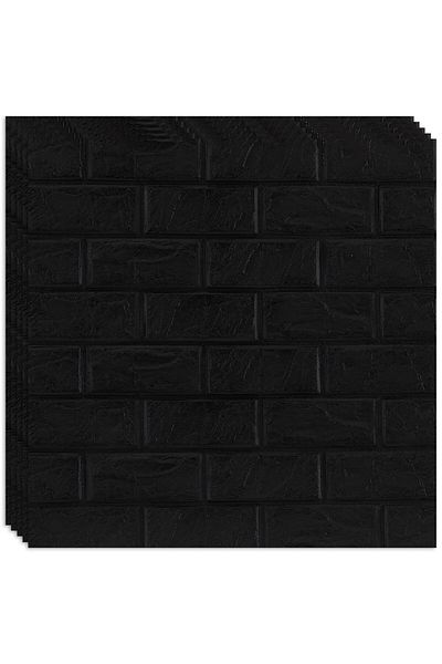 HOZRO Set 100 x Tapet 3D HOZRO, model imitație cărămidă, 53,90 mp, design modern, ușor de instalat, negru