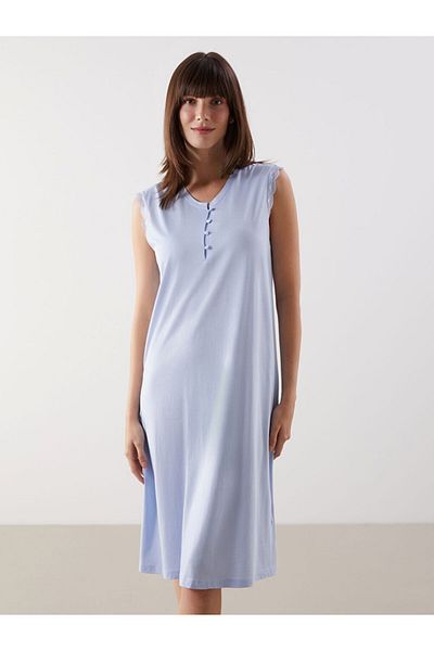 LC Waikiki New Season V-Neck Lace Detailed Maternity Nightdress - S5Ci13Z8