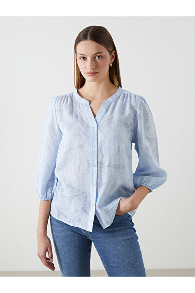 LC Waikiki Bluză de damă jacquard ajurata cu guler scăpat