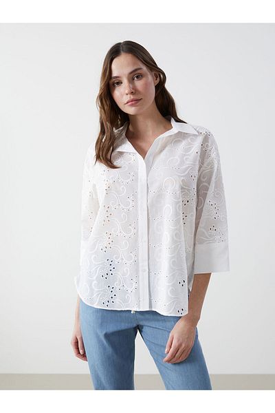 LC Waikiki New Season Openwork Oversize Women's Shirt - S5I319Z8