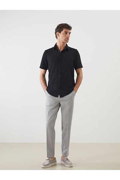 LC Waikiki Ανδρικό πουκάμισο με υφή με κοντό μανίκι New Season Regular Fit - S5FD85Z8