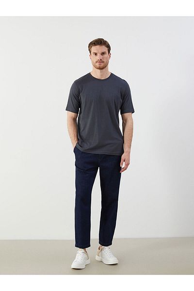 LC Waikiki Basic Plum Crew Neck Combed Cotton Men's T-Shirt
