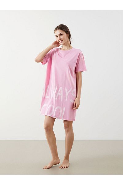 LC Waikiki Crew Neck Printed Women's Nightgown