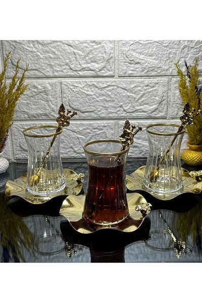Ladwe 6 Persons 18 Pieces Decorated Luxury Tea Set