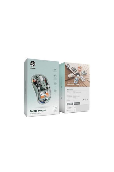 Green Lion Wireless Turtle Mouse 2400DPI | Connect 3 Devices,10m Range, 2.4GHz USB-A/Type-C+BT1+BT2