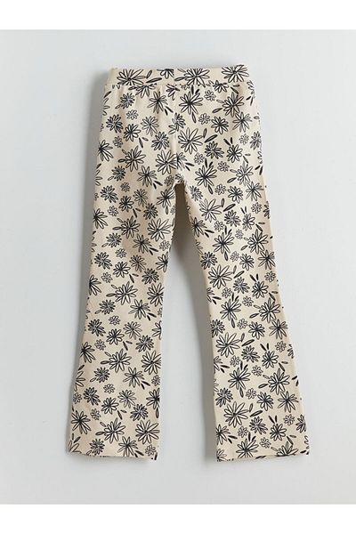 LC Waikiki New Season Elastic Waist Floral Spanish Paca Girls Leggings - S5Gb00Z4