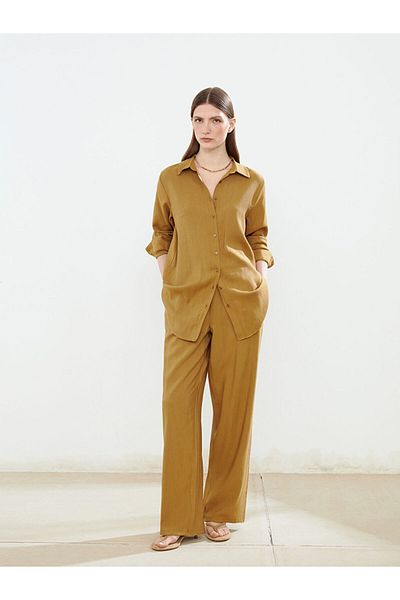 LC Waikiki New Season Linen Mixed Women's Shirt Tunic - S5Fh38Z8